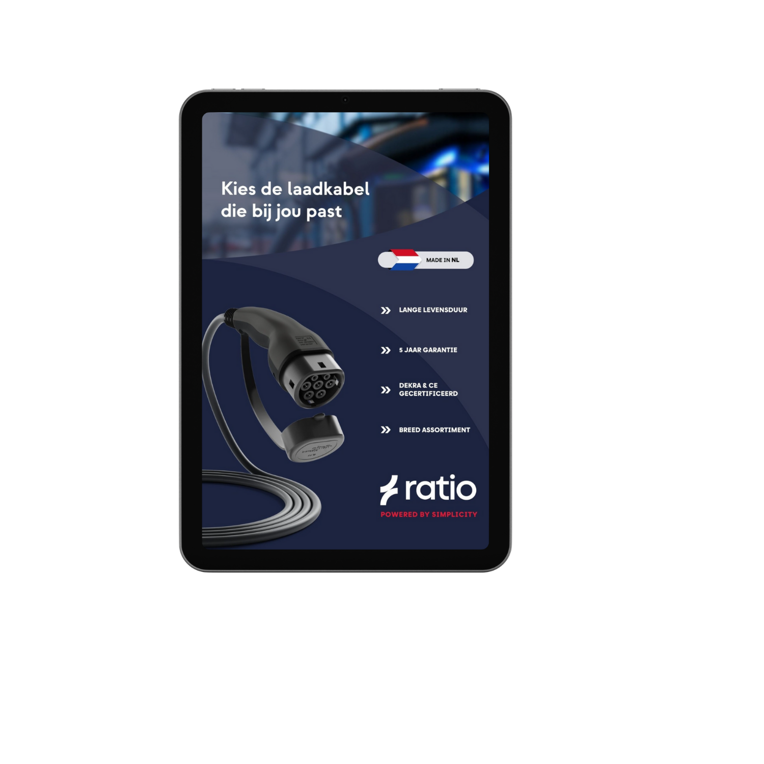 Keuzehulp laadpaal Ratio zichtbaar op een laptop